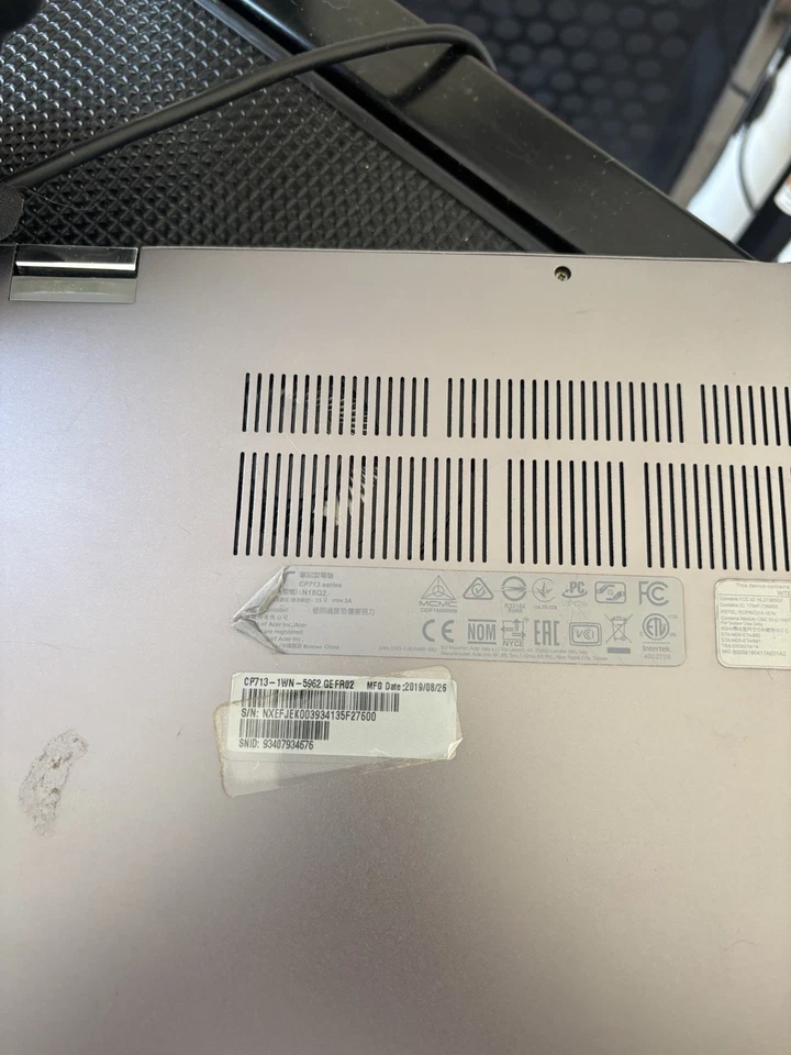 Acer Chromebook Spin 713 13.5" Intel i3-10110U 2.10GHz, 8GB RAM, 128GB (Repairs) - Image 4 of 4