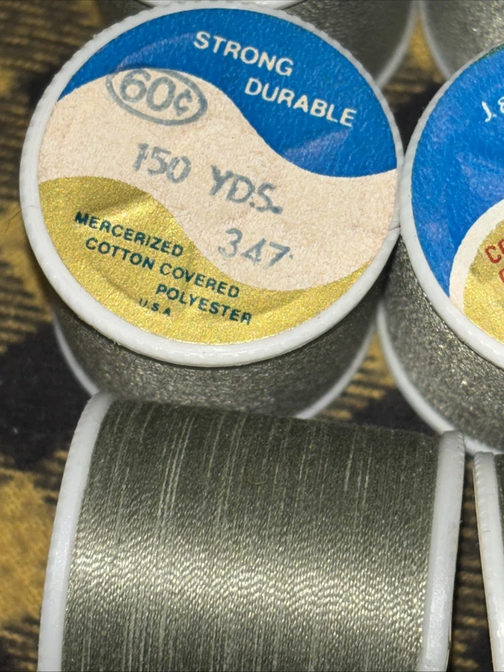 6 Lot New J&P Coats Dual Duty Thread #347 Green Linen Sews All Fabrics 150 Yd Ea - Image 3 of 4