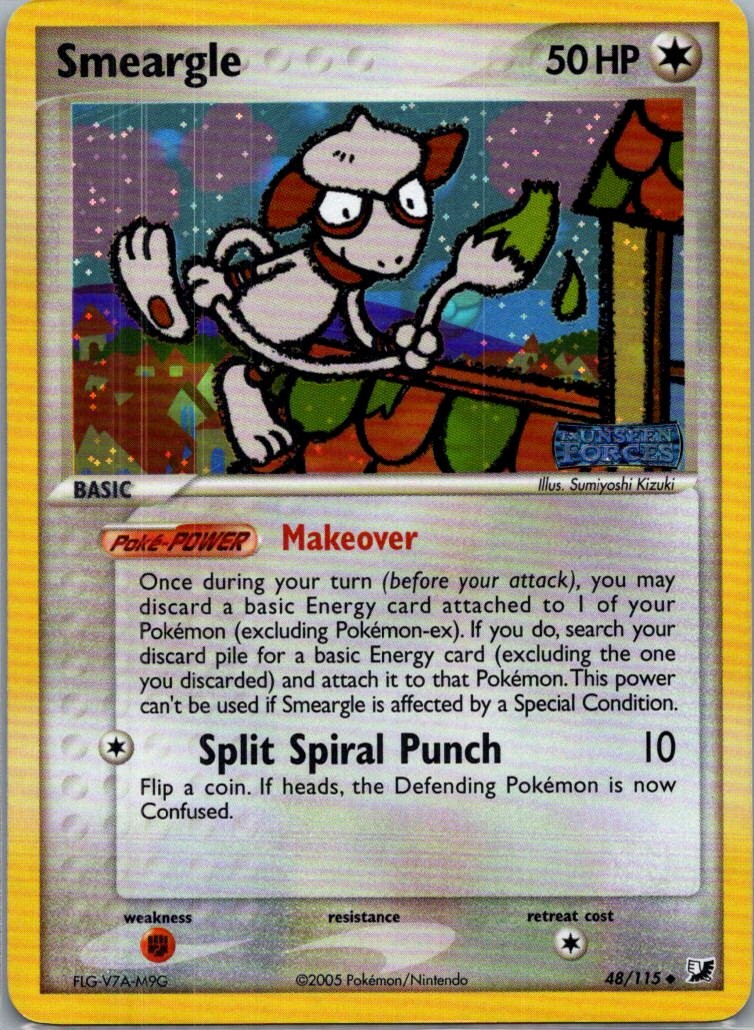 #48/115 Unseen Forces Smeargle reverse holo stamp