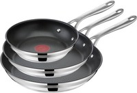 Tefal Jamie Oliver Cook Smart Pfannen-Set Schwarz Edelstahl 3-Teilig 20/24/28Cm