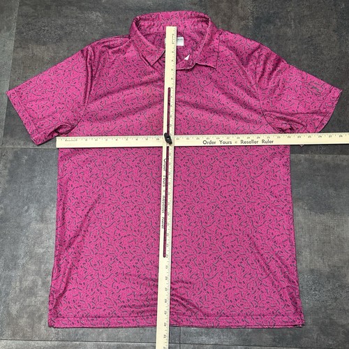 PGA Tour Koszulka polo Męska XL All Over Print Hot Pink Lekka Golf Pro Series - Zdjęcie 8 z 8