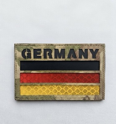 Aufnäher Patch BRD GERMANY Deutschlandflagge Schwarz-Rot-Gold reflekt. 5x8 cm