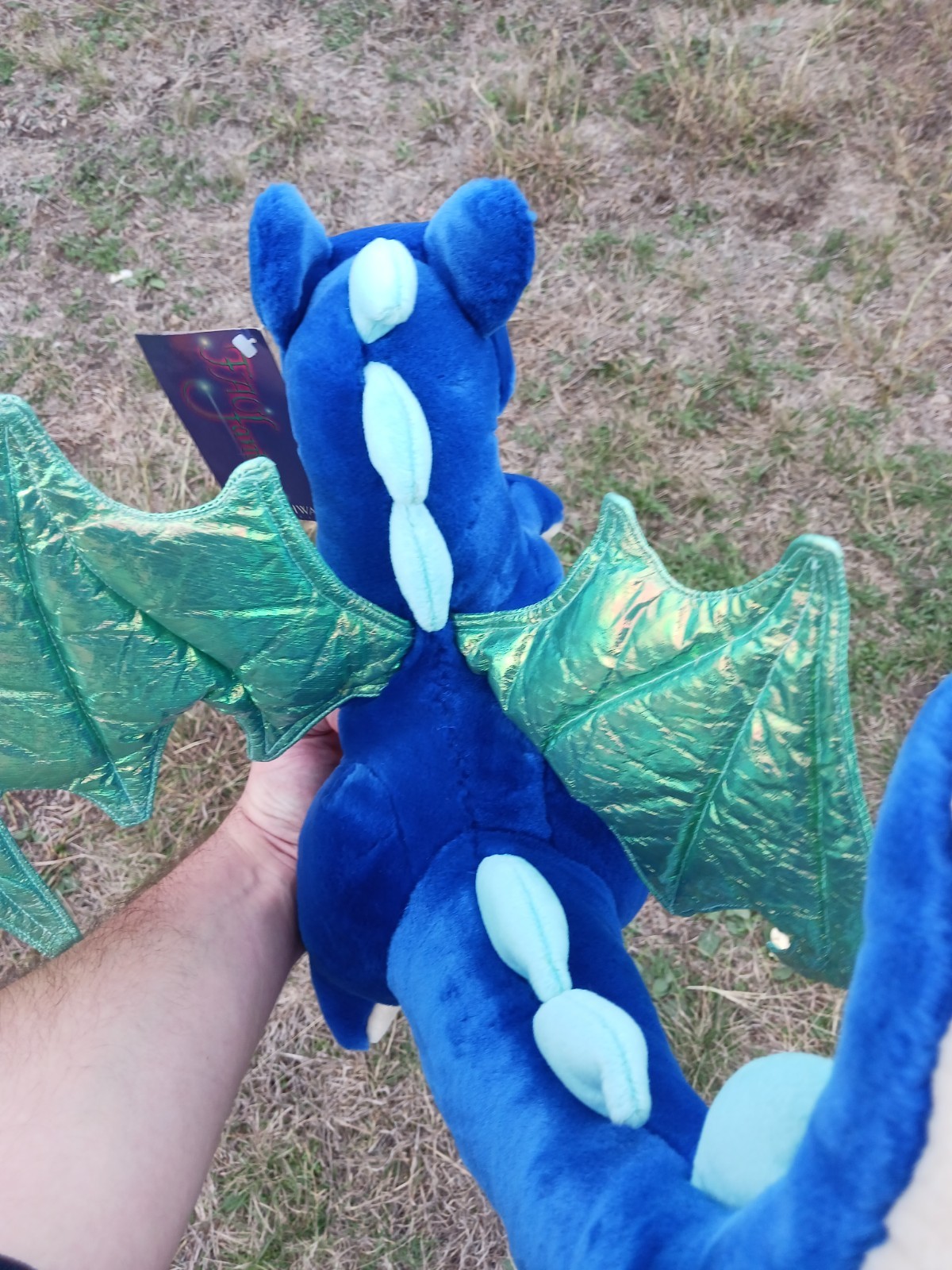 FAO Schwarz  Royal Blue  Plush Dragon with wings