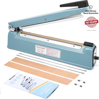 Corded Electric Manual Bag Sealer with Repair Kit   12 Inch Impulse Heat Sealer