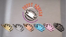 PUPPYKNUCKS puppy pet dog Brass knuckles ID pet tag Custom Engraved, 6 finishes