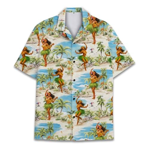Vintage Hawaiian Beachwear Aloha Shirt Summer Tropical Button Up