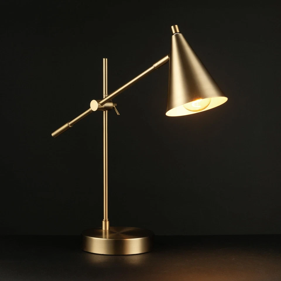 Electric x Novogratz 52887 18" Desk Lamp, Matte Brass Finish, Adjustable Heig... - Image 3 of 4