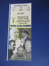 Notre Dame Vs Michigan Ticket Stub Sept 5 1998 Tom Brady 1st College Start