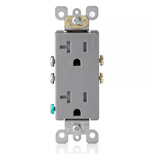 Decora 20 Amp 125 V Tamper Resistant Duplex Outlet/Receptacle, Gray 1-Pack T58