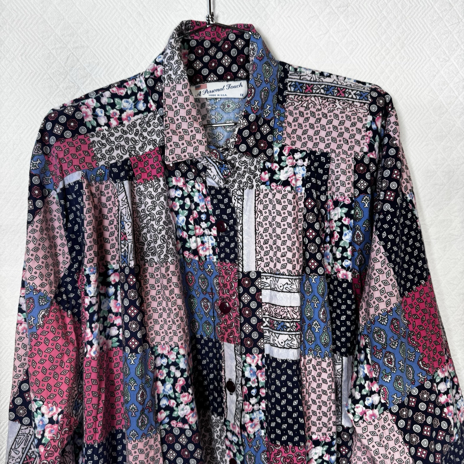 a personal touch vintage patchwork button up 1X - image 3