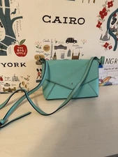 Kate Spade Small Leather Turquoise Crossbody Envelope Bag