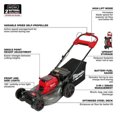 Milwaukee Tool 2823-20 M18 21'' Self-Propelled Dual Battery Mower
