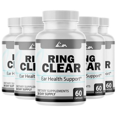 Ring Clear Supplement Ear Health Support & Tinnitus Relief - 5 Bottles
