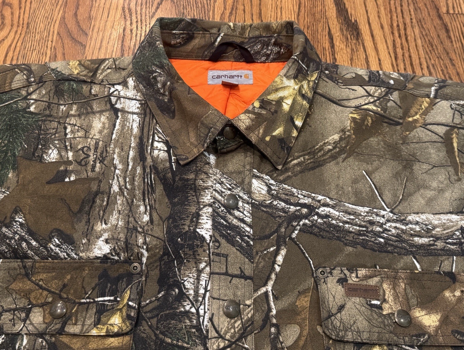 Carhartt Wexford Realtree Camo Snap Button Lined Hunting Shirt Jac Jacket 3XL 3X