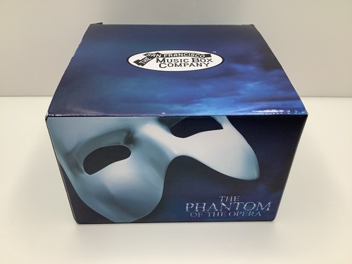 San Francisco Music Box Company Phantom of the Opera Mask & Rose Glass Music Box - Afbeelding 2 van 12