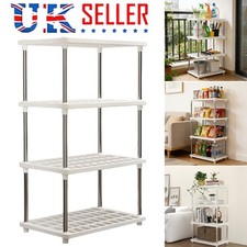 4 Tier Plastic Shelving Units 80.5x41x22cm Storage Shelf Modern Standing Storage