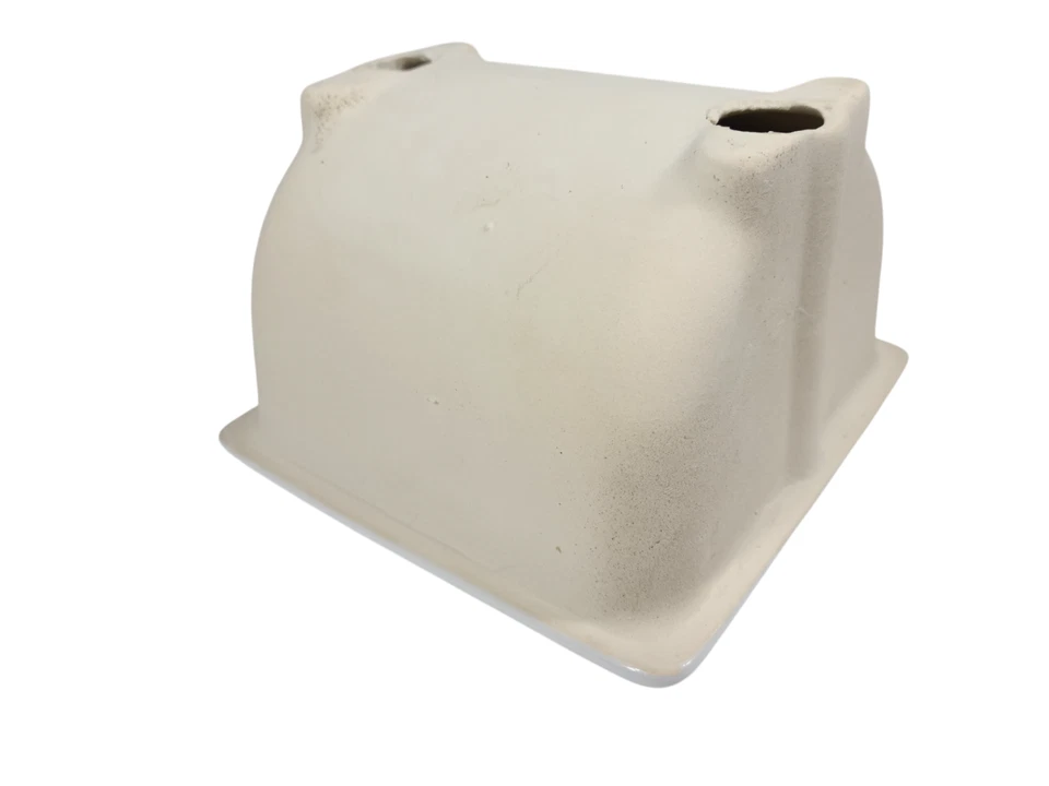 Azulejo de cerámica blanco empotrado soporte TP papel higiénico nicho mediados de siglo moderno Foto 2 de 4