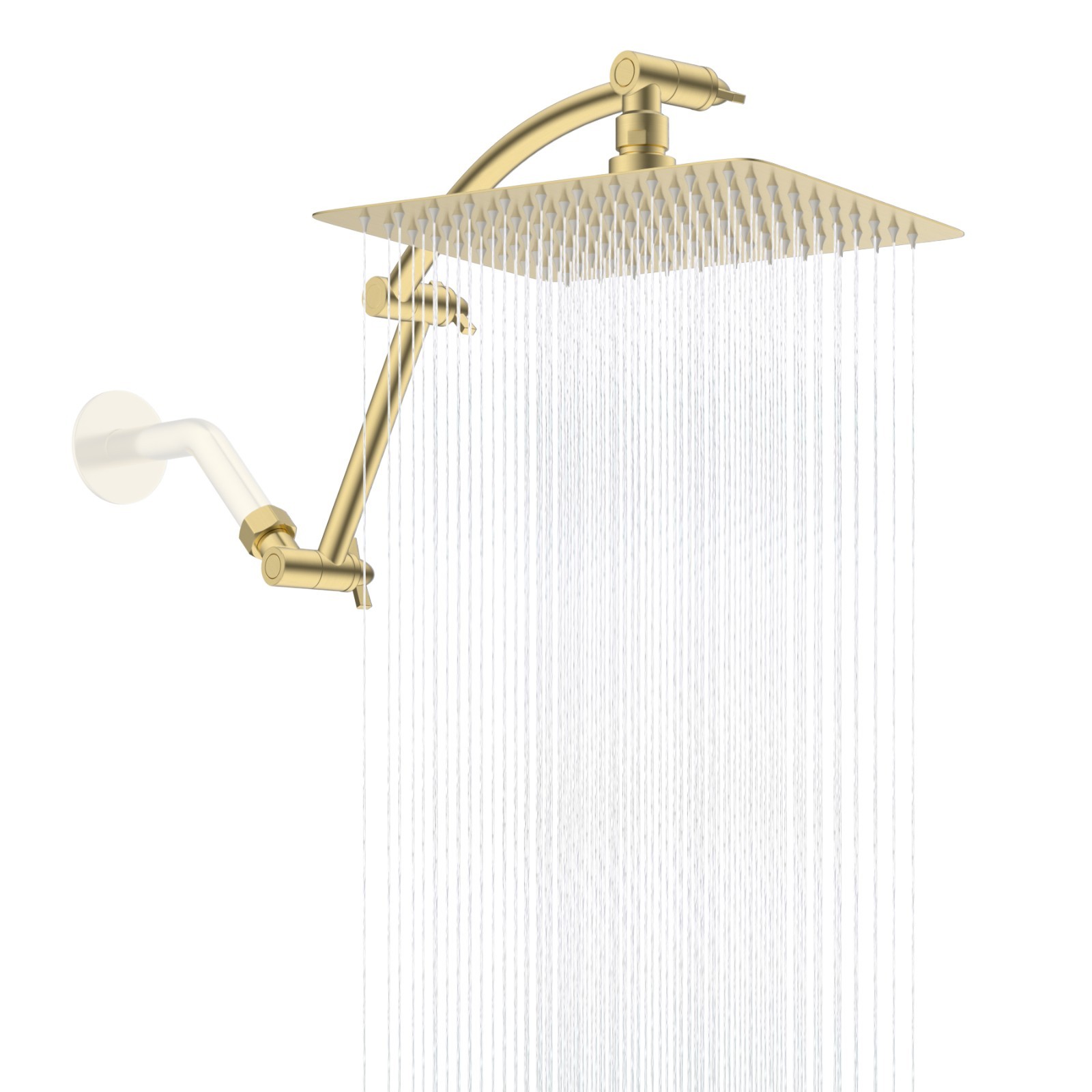 With 16" Extension Arm Brushed Gold Square
