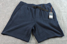Roark Mens Large Dark Navy Blue Terry Campover Belted Boardshorts NEW