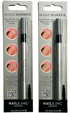 Nails Inc - London Mani Marker Easy Nail Art Pens Star Silver - LOT of 2