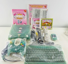 Sega Dreamcast Hello Kitty Skeleton Blue HKT-3000 Console Set Tested