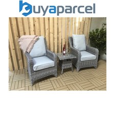 Signature Weave Sarah Wicker Lounge Arm Chair Side Table Furniture Set Grey