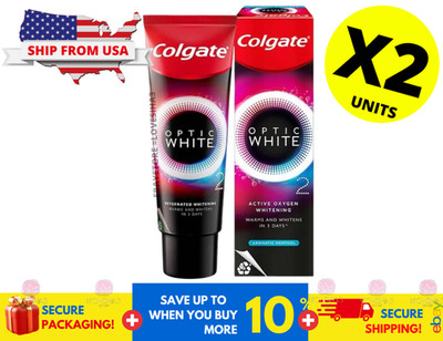 COLGATE Optic White O2 Active Oxygen Whitening Toothpaste 85g X2 PCS