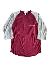 Comme Des Garcons Shirt Baseball Tee Burgandy / Grey Size Large