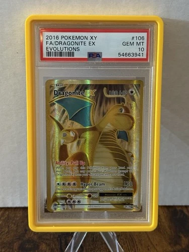 Pokemon XY Evolutions Dragonite EX #106 PSA 10 Comes With Graded Guard Pictured