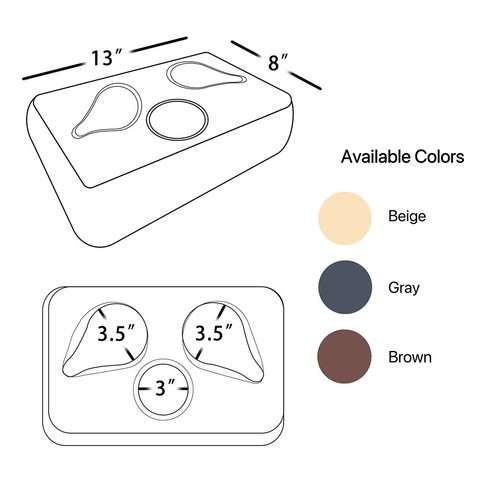 Couch Cup Holder Pillow, Couch Drinks Remotes Holder for Center of Couch, for... - Picture 5 of 5