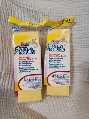 2-Quickie Clean Results Type S Automatic Sponge Mop Head Refill #045CR Kitchen