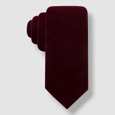 Ryan Seacrest Distinction Men's Red Velvet Solid Neck Tie 57x3.25