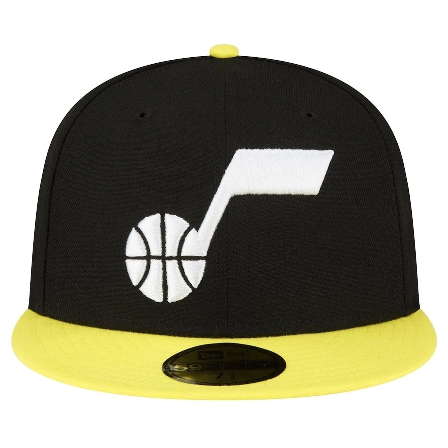 Men's New Era Black/Yellow Utah Jazz 2-Tone 59FIFTY Fitted Hat - Image 2 of 4
