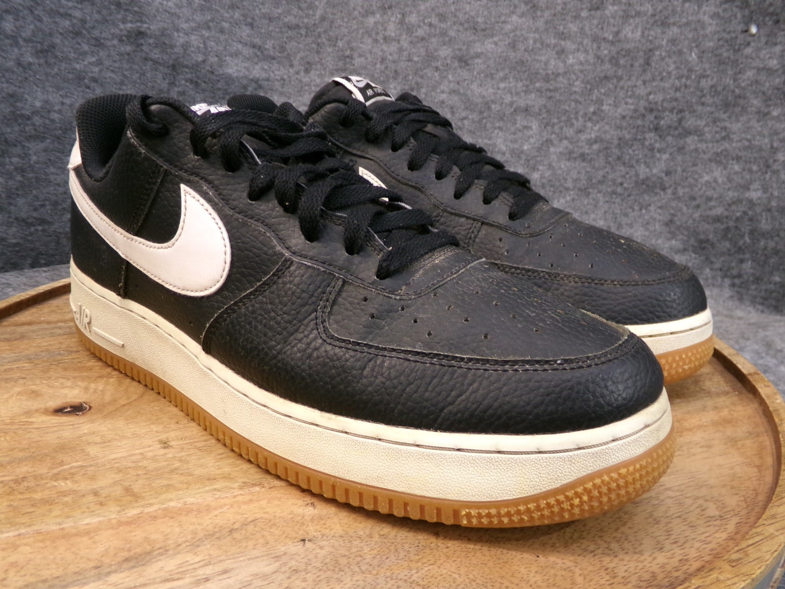 SAOLA Scarpe sneakers sportive Nike Air Force 1 basse nere in pelle suola gomma taglia 10 5 US