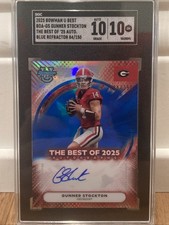 2025 Bowman Best University Gunner Stockton Auto Blue Refractor #/150 SGC 10/10