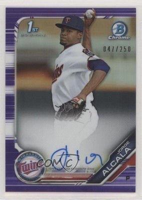 2019 Bowman Chrome Prospects Purple Refractor /250 Jorge Alcala #CPA-JA Auto 1j2