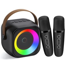 Karaoke Machine for Kids Adults, Portable Bluetooth Speaker with 2 Wireless M...