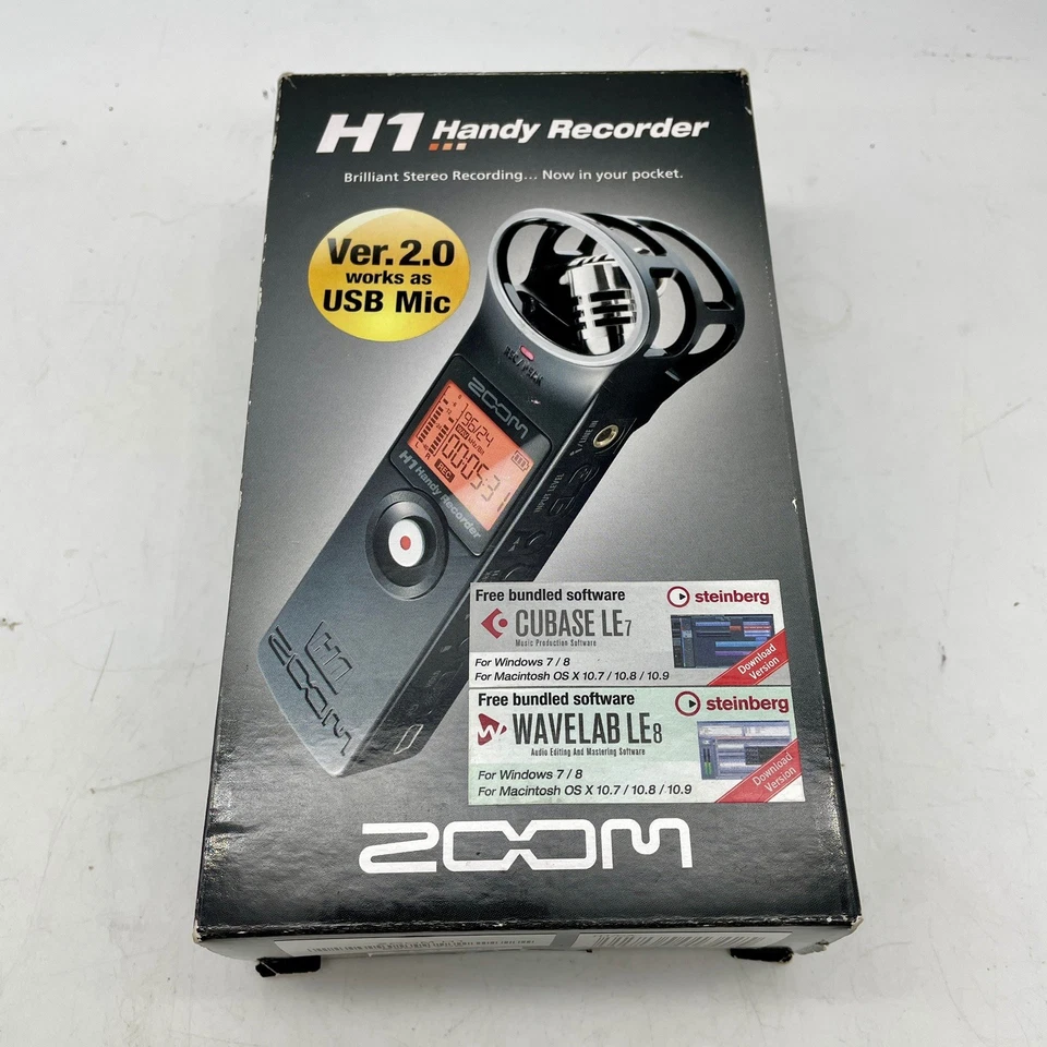 ZOOM H1 Handy Portable Linear PCM Digital Audio Recorder Mic Hi Quality Like New