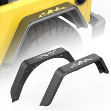 2pcs Powder Coated Steel Tubular Rear Fender Flares For 87-95 Jeep Wrangler Yj