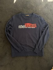 Roberto Cavalli Men's Size L Logo Graphic Crew-Neck Pullover Sweatshirt