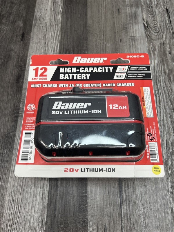 Bauer 20v Li-ion 12Ah High Capacity Battery 2109C-B