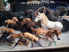 Collezione cavalli Schleich lotto 10 cavalli + animali selvatici Horse Club TOP