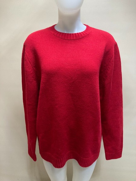 ZARA Ladies Long Sleeve Knit Pullover Jumper Size L Red Casual Streetwear