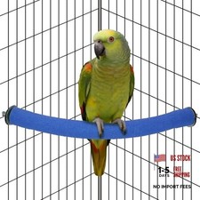 90-Degree Parrot Perch for Cage Corner - Quartz Bird Perch - Large Blue - Corner