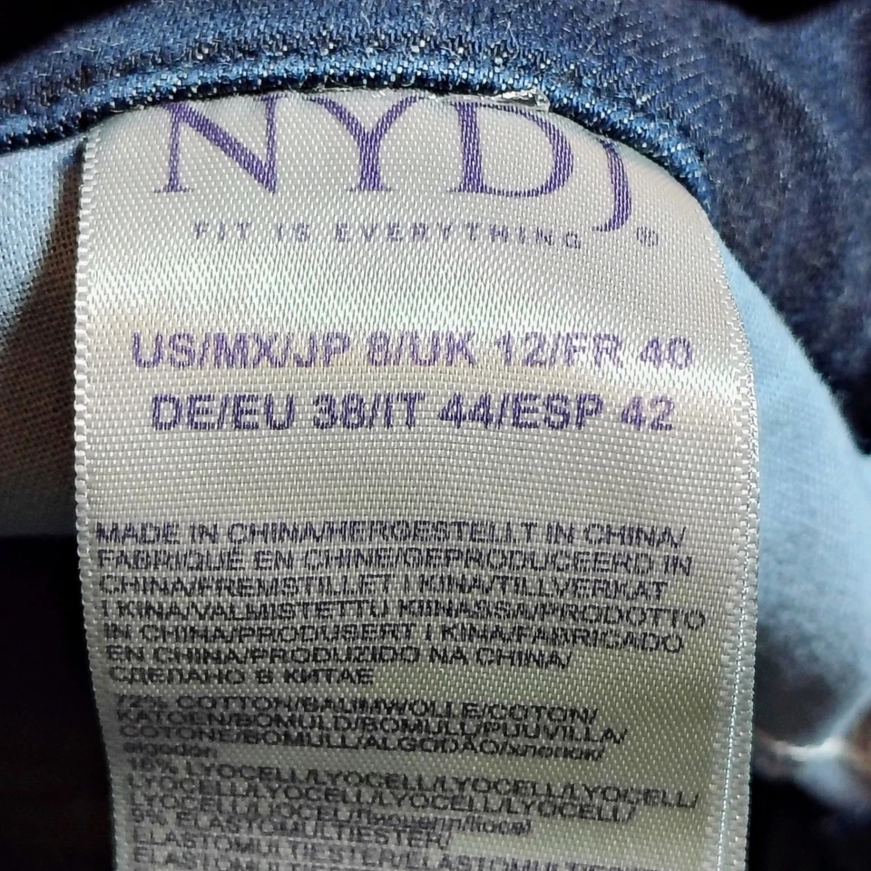 Pantalones Cortos Denim NYDJ Lift Tuck Azul Talla 8 Calce Relajado Para Mujer Foto 4 de 4