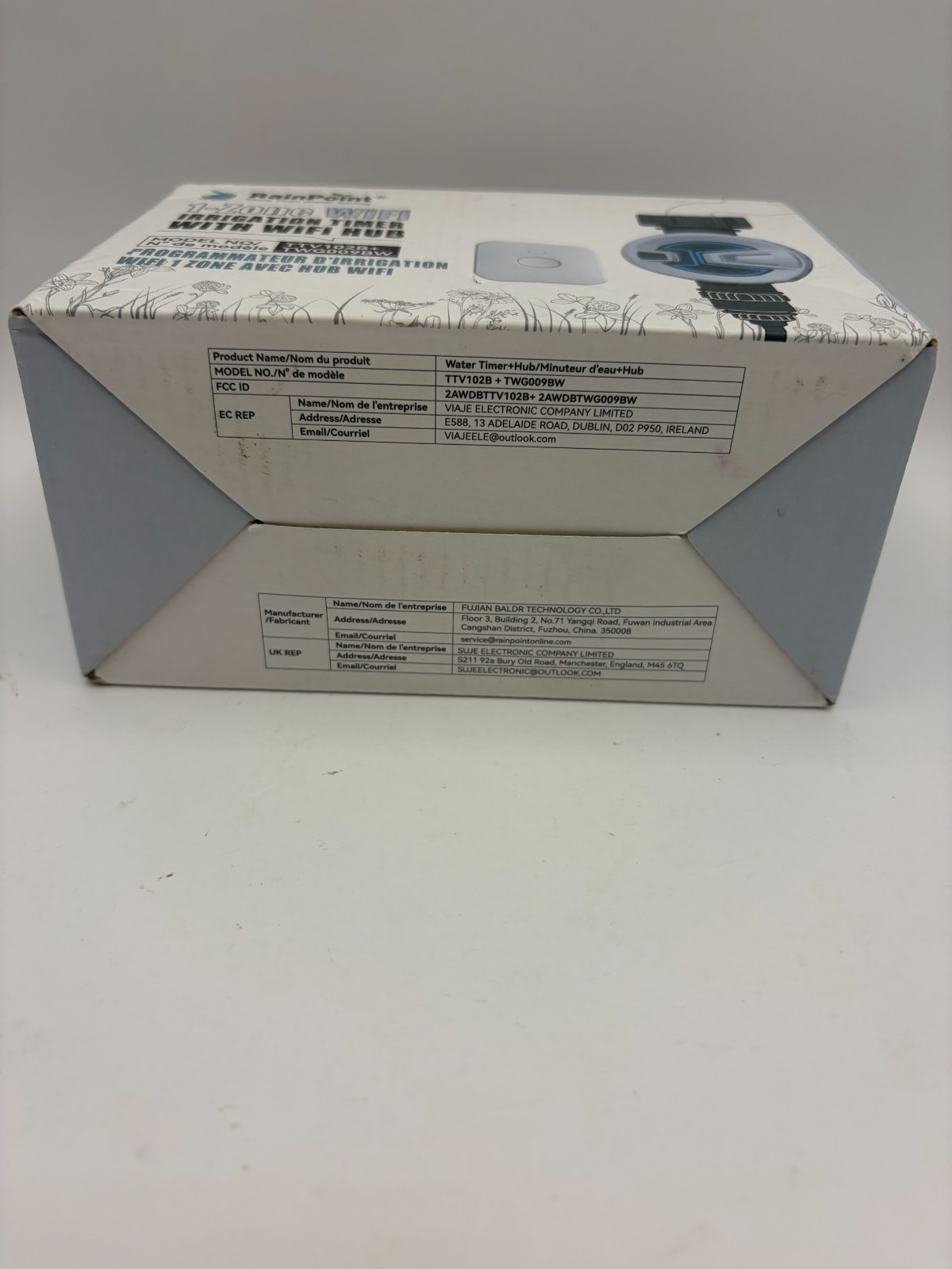 RainPoint Bluetooth Sprinkler Timer Controller With WiFi Hub - TTV102B+TWG009BW