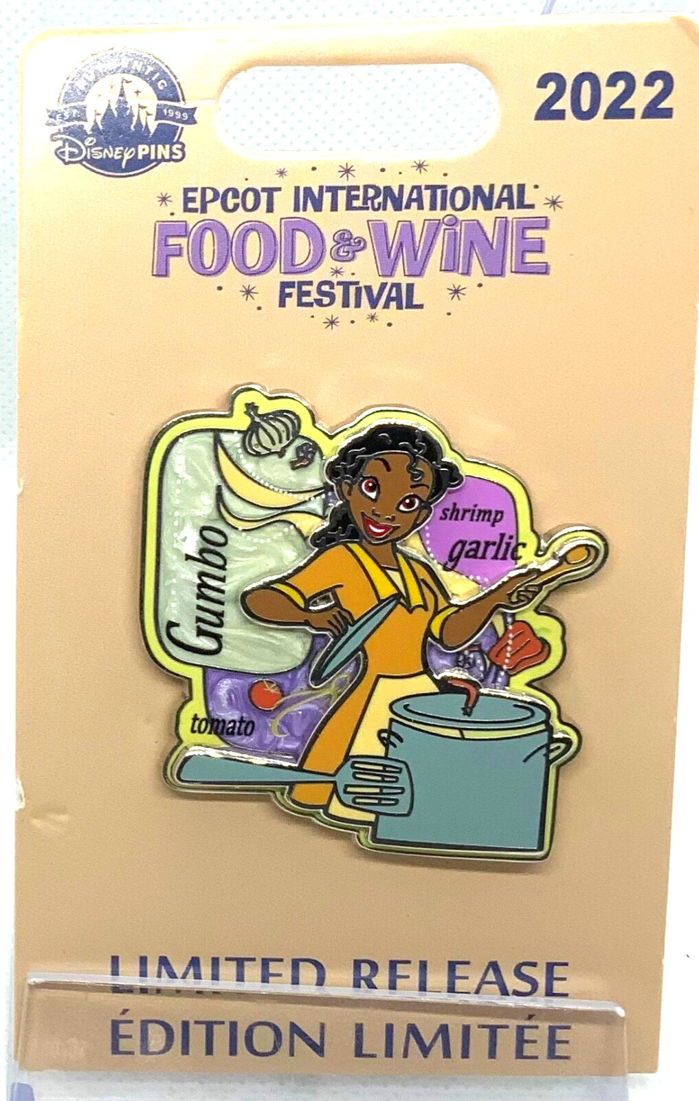 Disney 2022 Epcot Food & Wine Festival Princess & the Frog Tiana Gumbo LR Pin