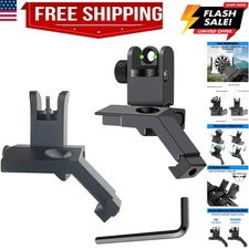45 Degree Offset Fiber Optic Iron Sights, Backup Sight with Green Red Fiber O...