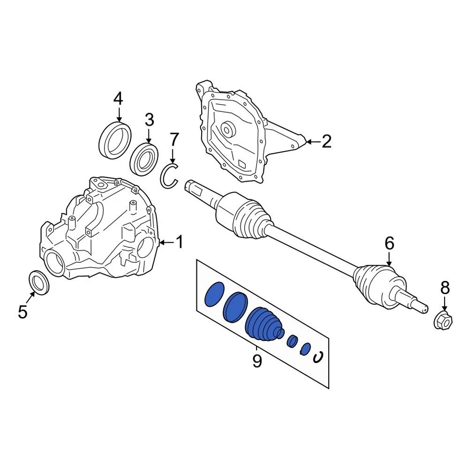 For Lincoln Navigator 2015-2024 Lincoln AL1Z4L537B Front Inner CV Joint Boot Kit Foto 4 de 4