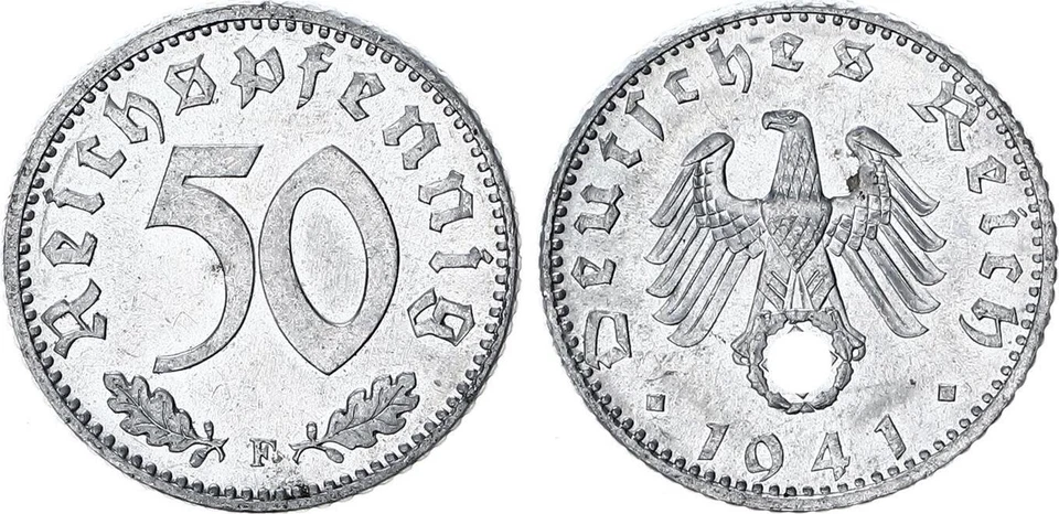 Drittes Reich 50 Pfennig 1941 F J.372 fast Stempelglanz 143001 - Bild 1 von 1